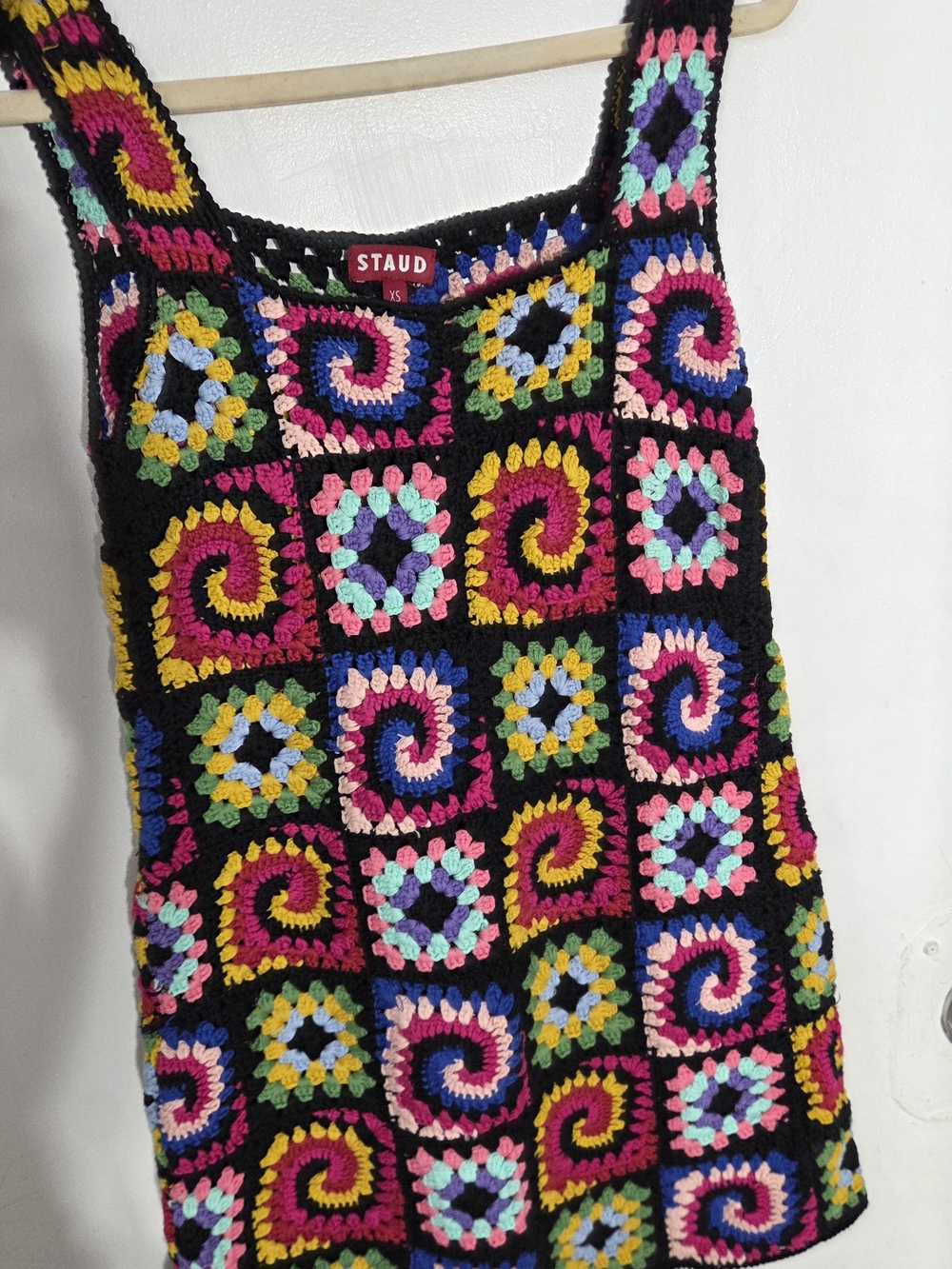 Psychedelic Cotton Crochet Mini Dress